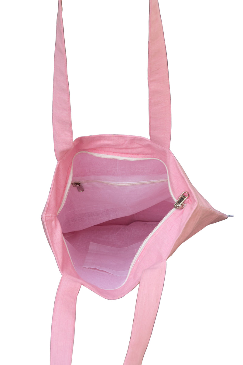 Sunday Pink Cotton Tote Bag – BandBox.in