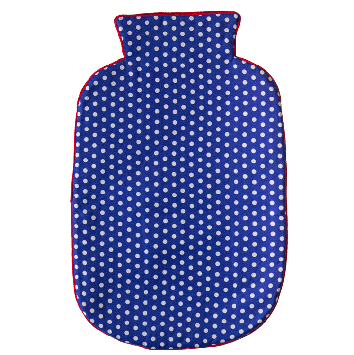 Blue Polka Hot Water Bag Cover