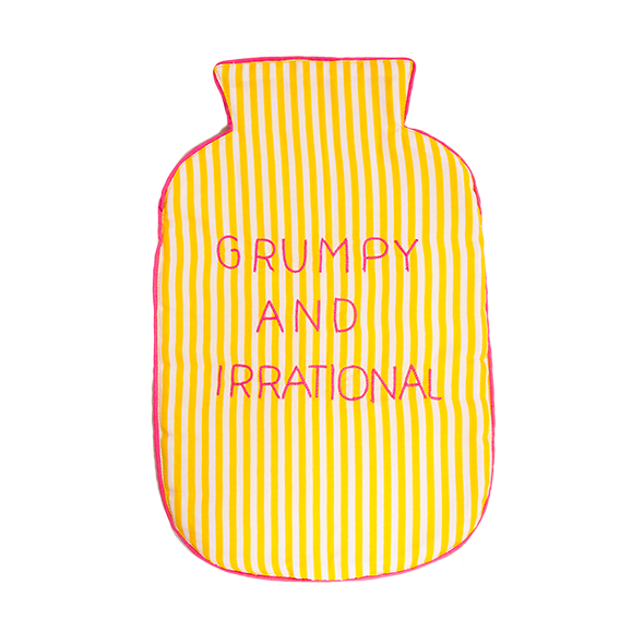 Grumpy & Irrational Yellow Stripes Hot Water Bag Cover