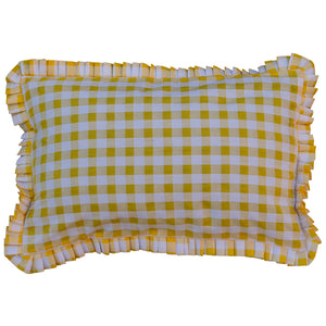Check Yellow Cushion Cover