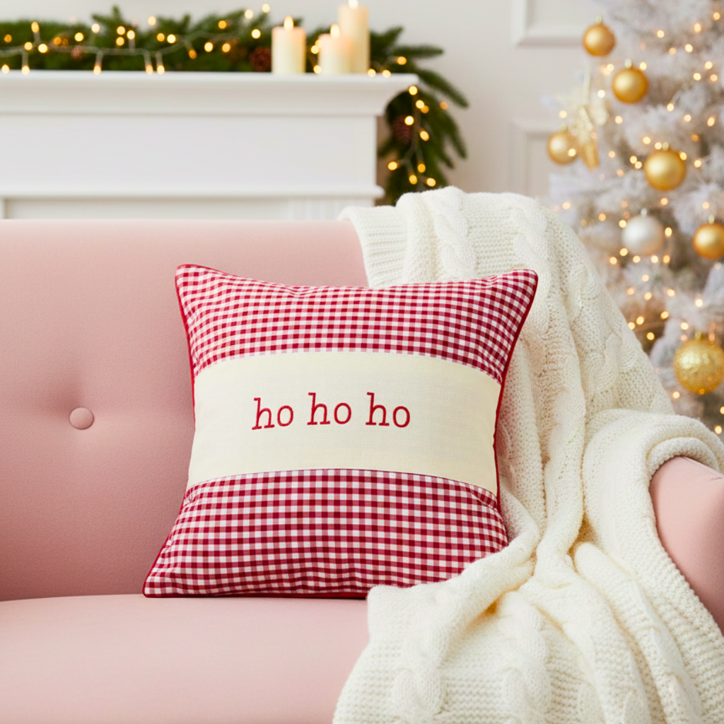 Ho Ho Ho Check Cushion Cover
