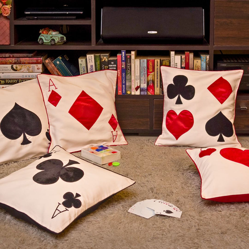 Playing Cards Cushion Covers Set Of 5
