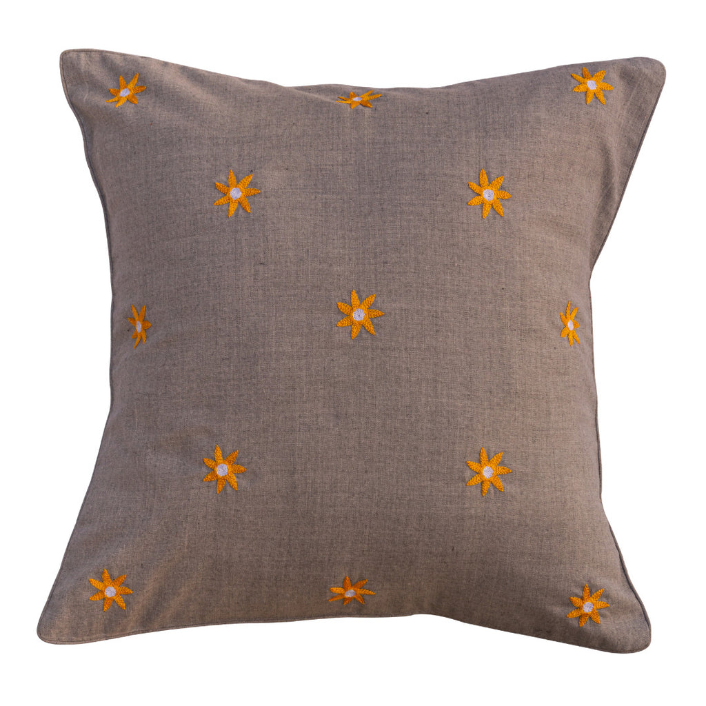 Daisies on Grey Cushion Cover