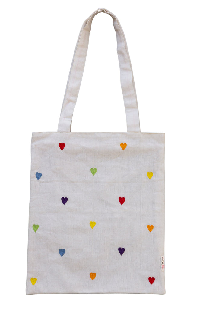 Colourful Hearts Cotton Tote Bag