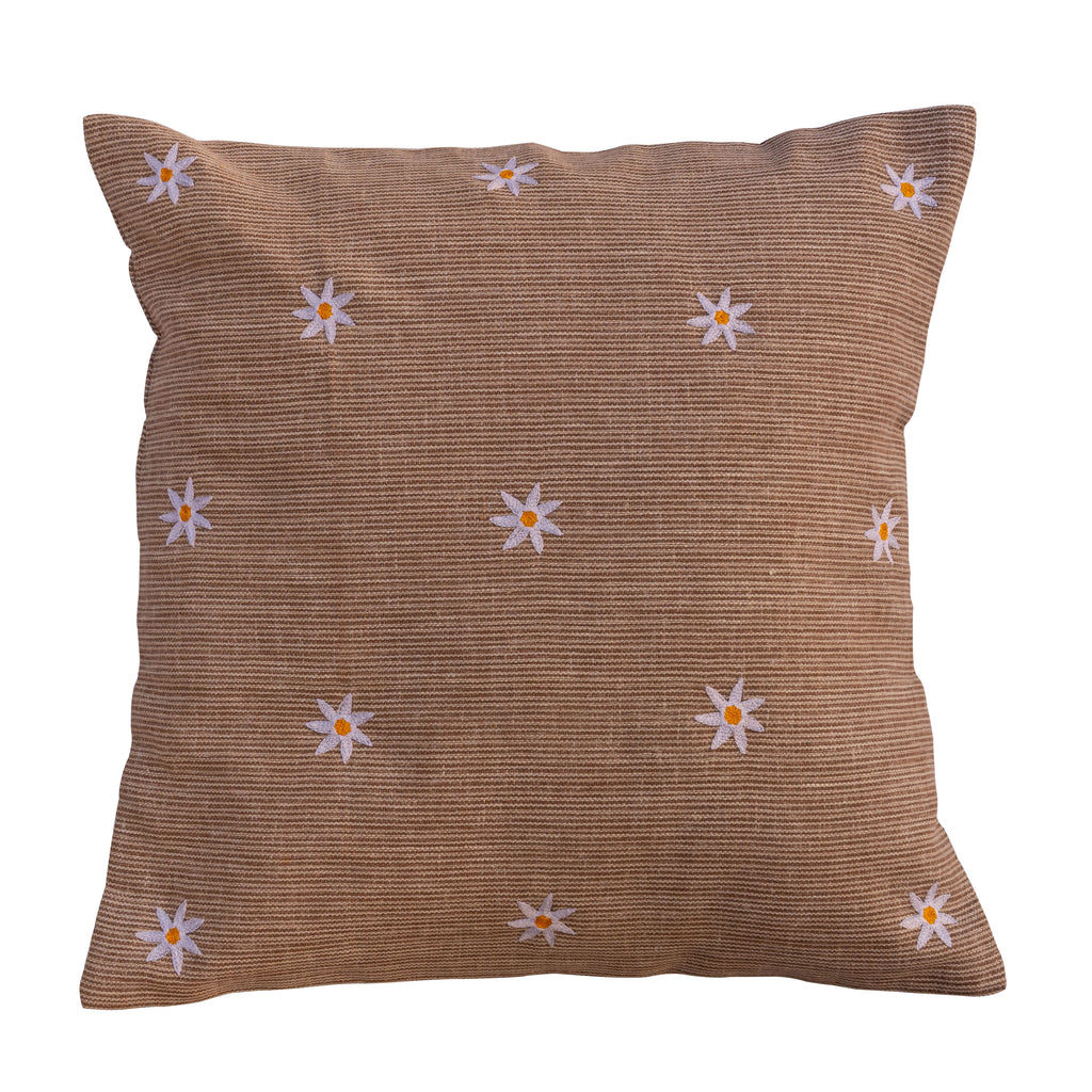 Daisies on Brown Cushion Cover