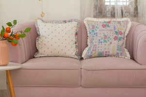 Pair of 2 Cushion Covers Summer Florals & English Rose