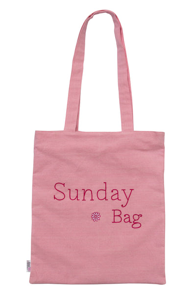 SundayPinkCottonToteBag-