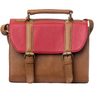 Red Tan Box Bag