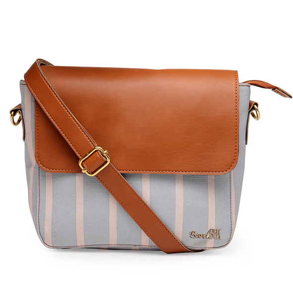 Grey Stripe Sling Bag