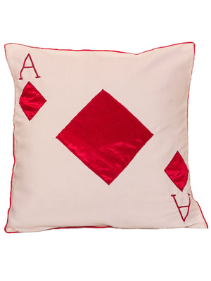 Ace Of Diamonds (White) Cushion Cover