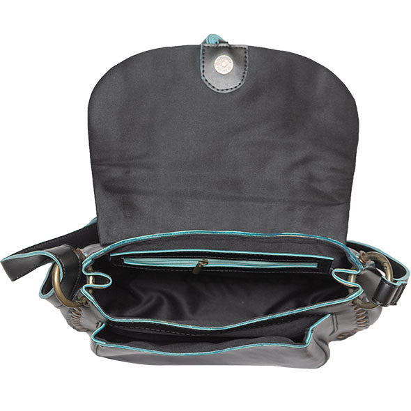 Black & Blue Saddle Bag