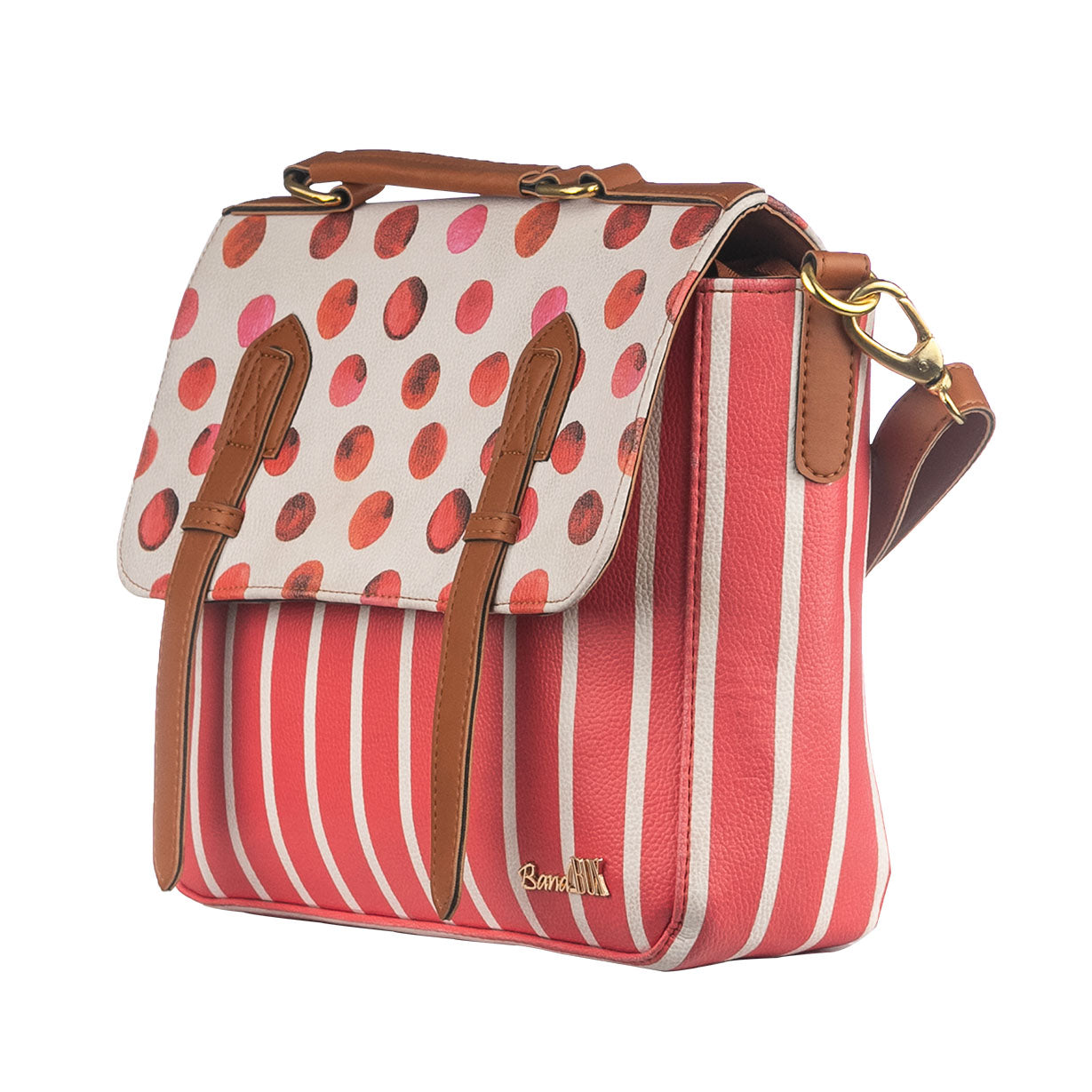 The Polka Stripe Satchel Bag