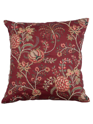 Floral Festive M Cushion Cover with Hand Embroidery