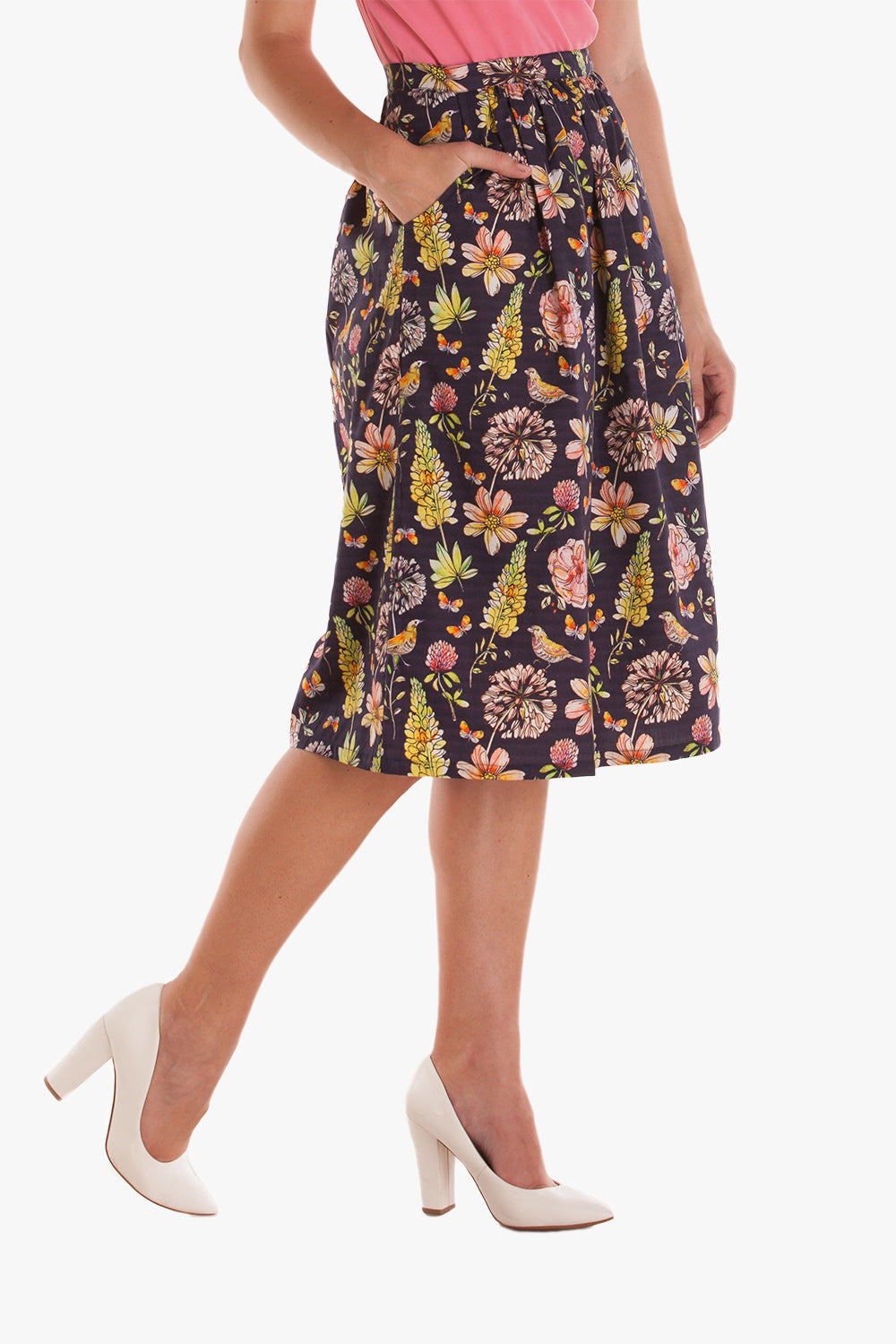 Boho Ditsy Floral Tie Front Skirt