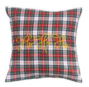 Ho Ho Ho Red Plaid Cushion Cover