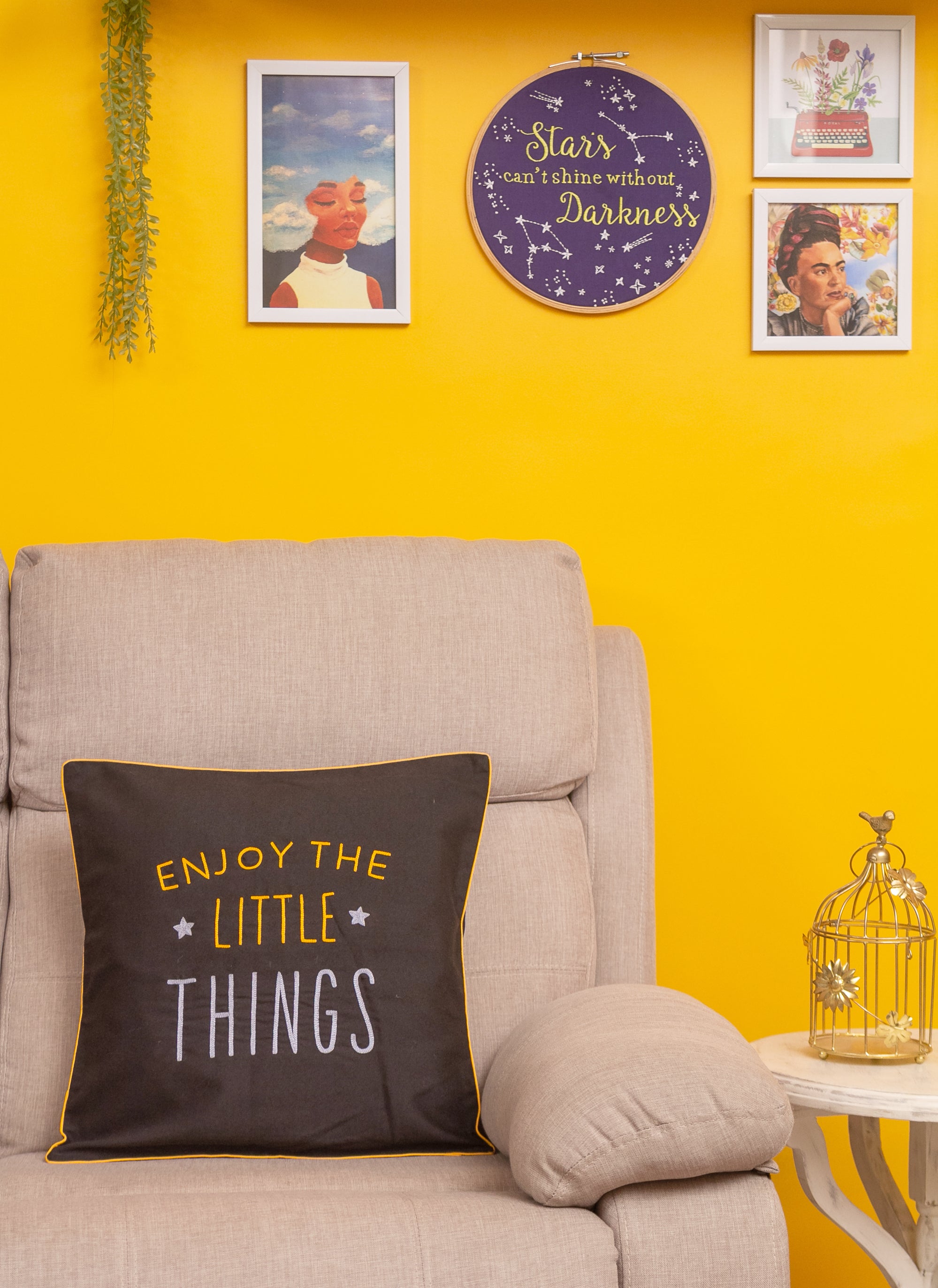 Enjoy The Little Things (Black) Cushion Cover