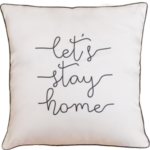 Let's Stay Home (White) Cushion Cover