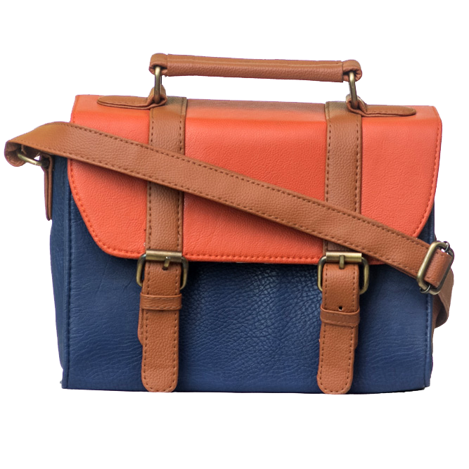 Orange & Blue Box Bag