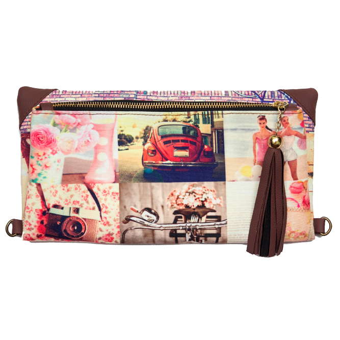 Pink Collage Clutch & Sling