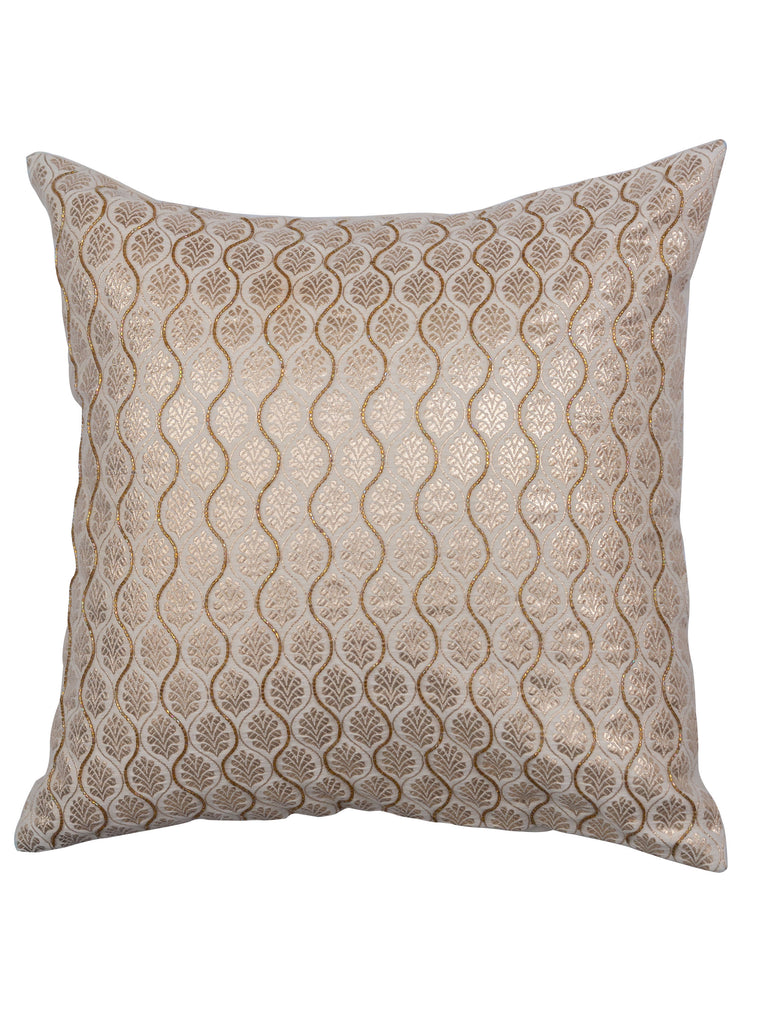 Regal Festive Cushion Cover with Hand Embroidery