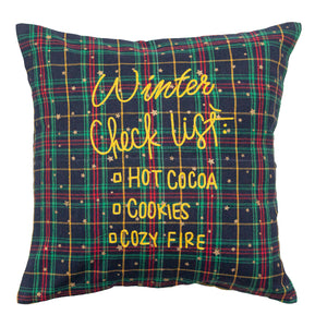 Winter Checklist Cushion Cover