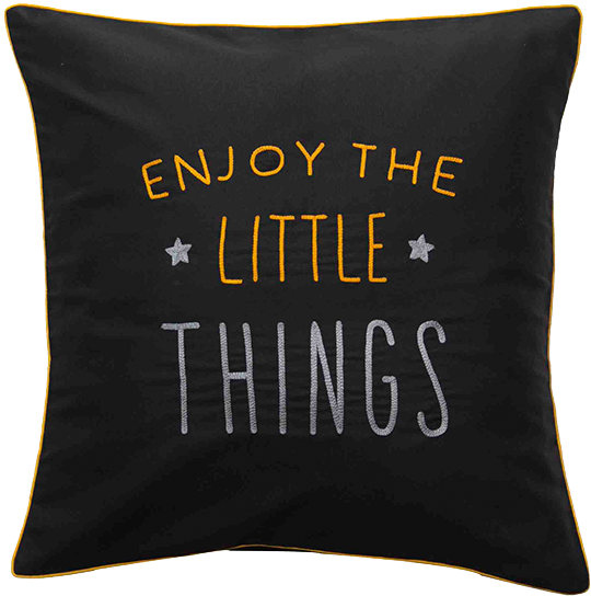 Enjoy The Little Things (Black) Cushion Cover