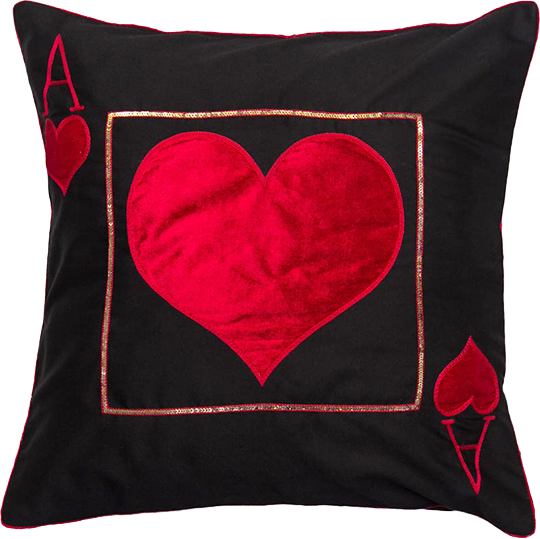 Ace Of Heart (Black) Cushion Cover