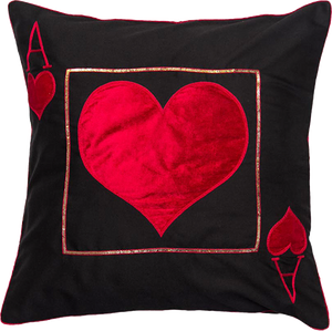Ace Of Heart (Black) Cushion Cover