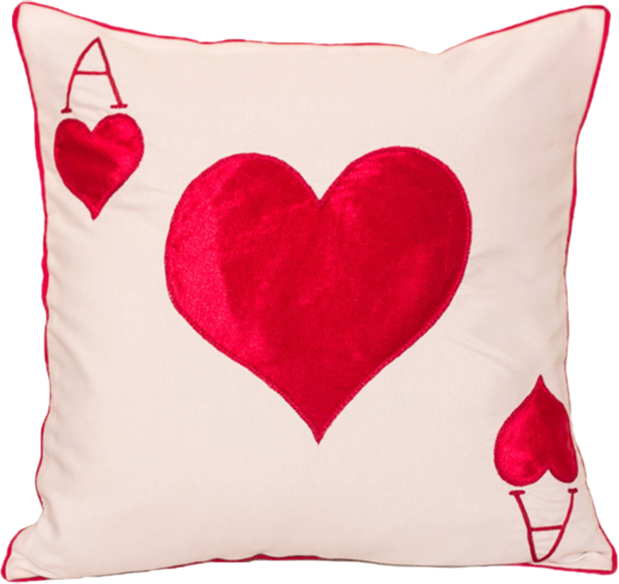 Ace Of Heart (White) Cushion Cover
