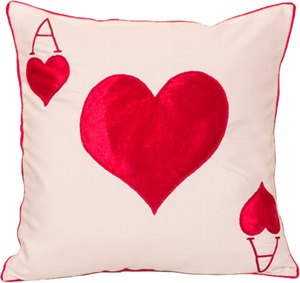 Ace Of Heart (White) Cushion Cover