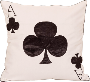 Ace Of Club (White) Cushion Cover