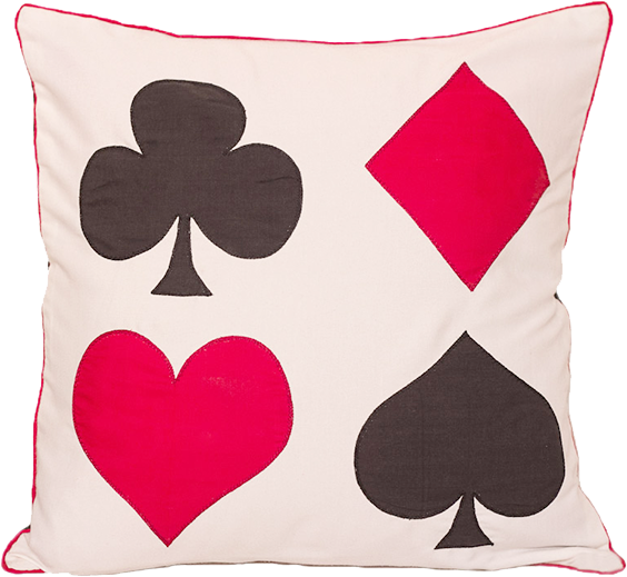 All Four Card Symbols (White) Cushion Cover