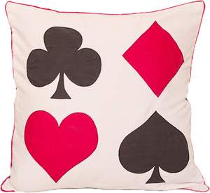 All Four Card Symbols (White) Cushion Cover